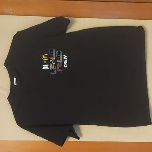 BTS Shirt Mcdonalds Crew On Port & Company Tag Black T-Shirt Size Medium